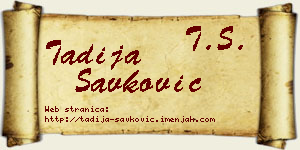 Tadija Savković vizit kartica